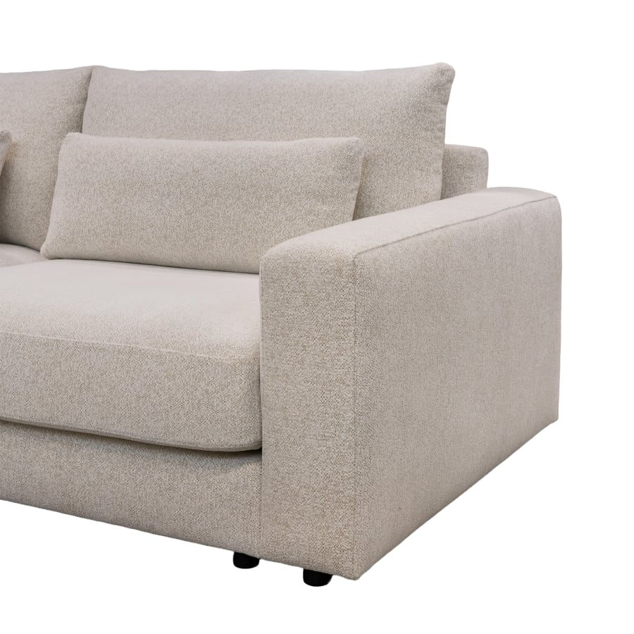 Canapé d'angle en tissu beige - Angle gauche